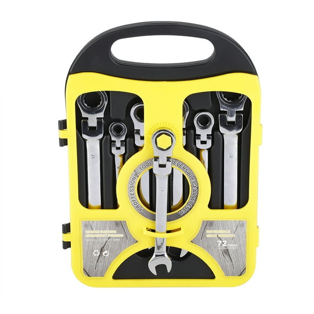6Pcs Ratcheting Combination Wrench Set Flexible Head Multi-Functional Ratchet Conination Spanner Wrench 8-19mm Repair Tools Set 6Pcs Ratcheting Combination Wrench Set Flexible Head Multi-Functional Ratchet Conination Spanner Wrench 8-19mm Repair Tools Set